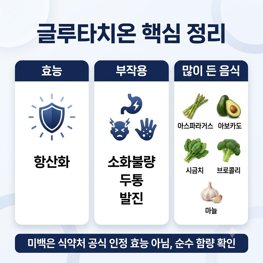 글루타치온 효능 부작용 많이 든 음식 인포그래픽