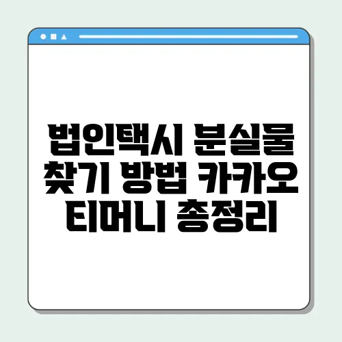 법인택시 분실물 찾기 방법 카카오 티머니 총정리