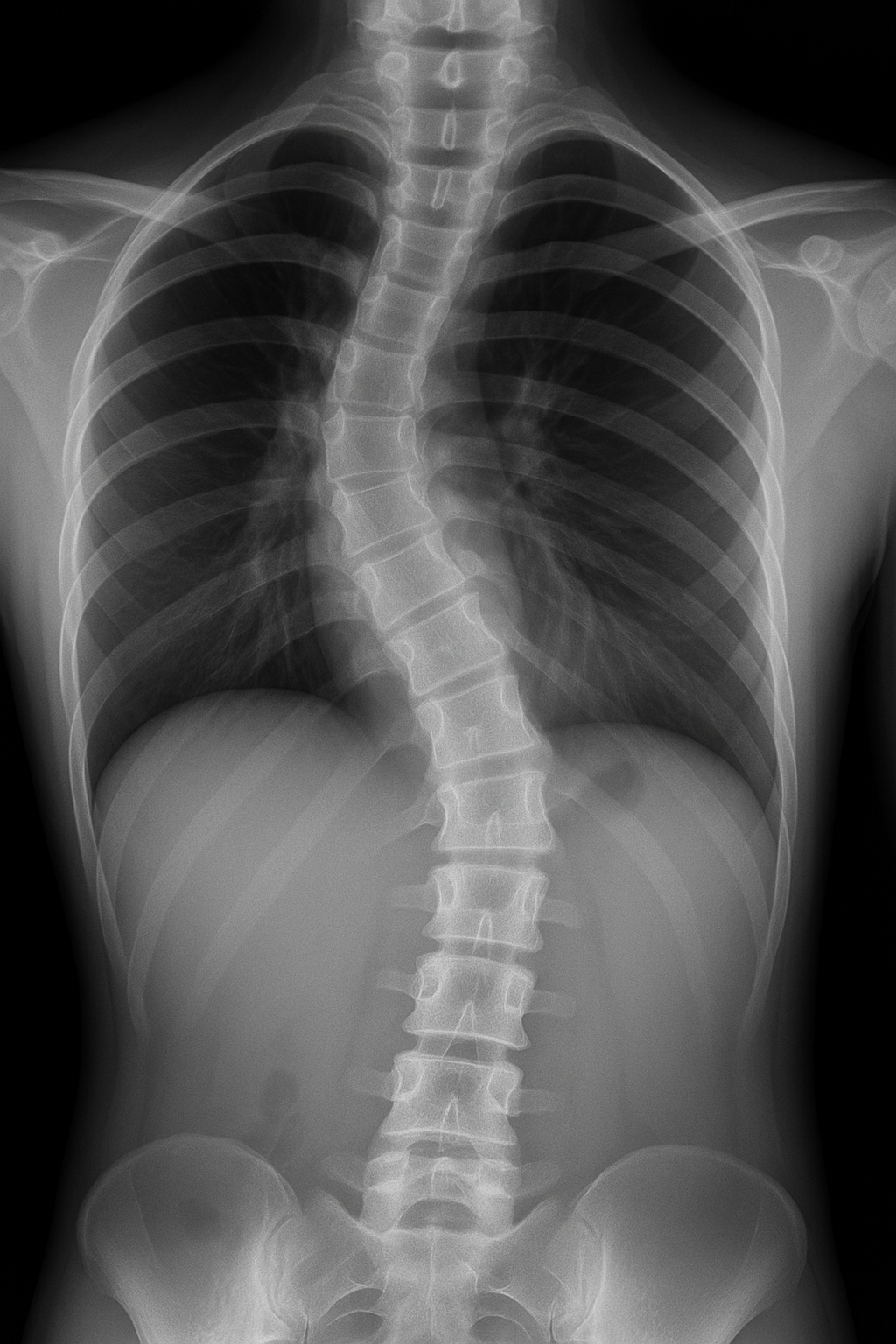 측만증 관련 X-ray 이미지
