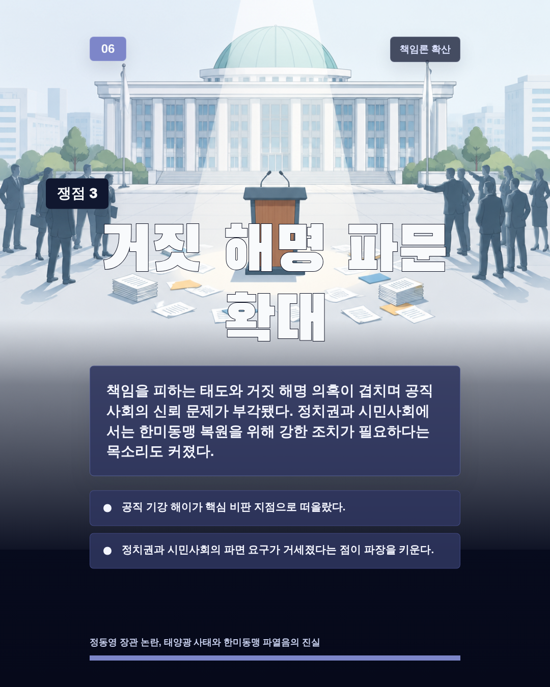 거짓 해명 파문 확대