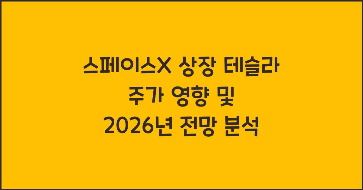 스페이스X 상장 테슬라 주가