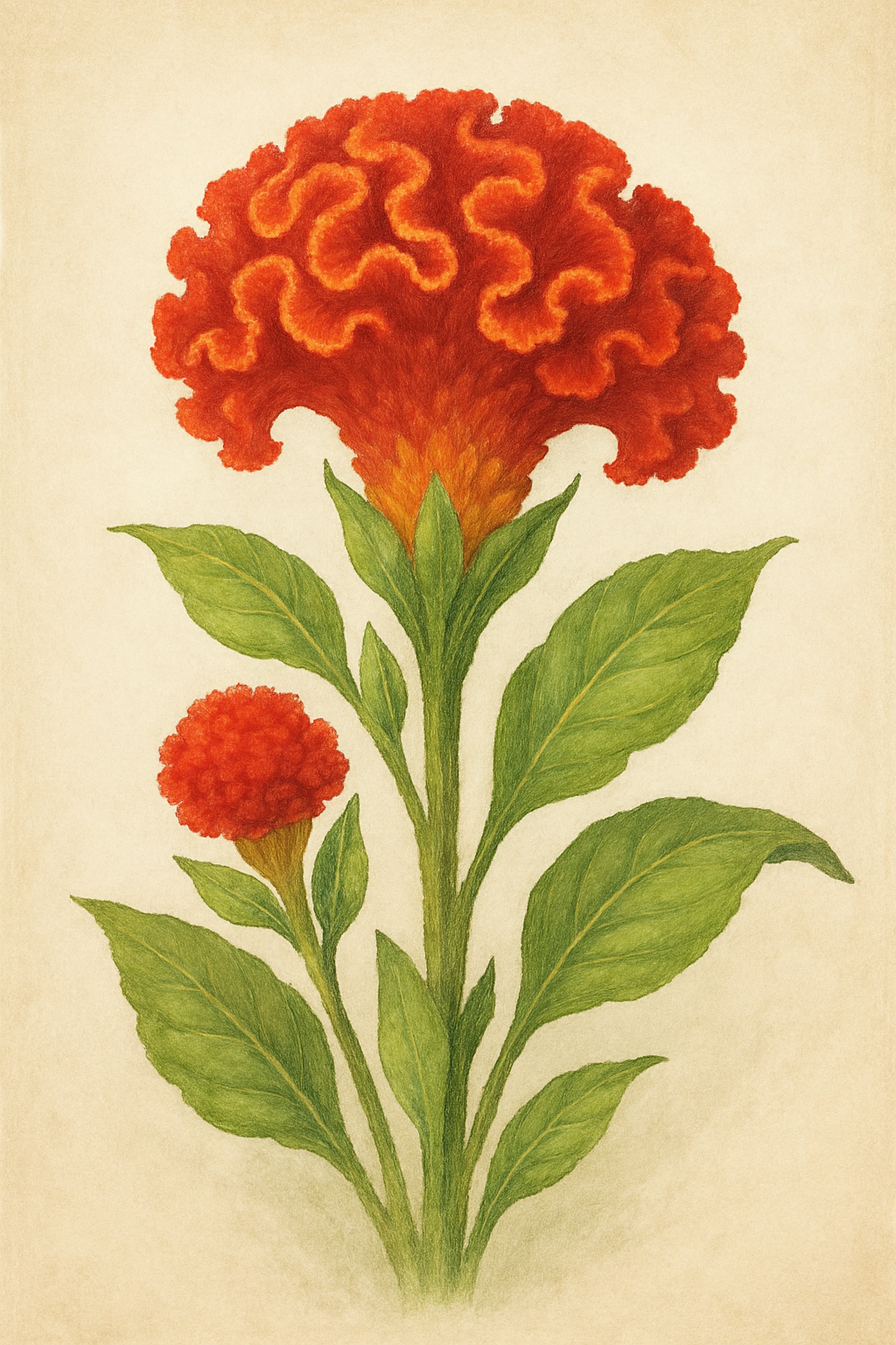 건강과 회복을 기원하는 꽃말 6가지를 소개하는 글 중에 소개된 맨드라미 그림