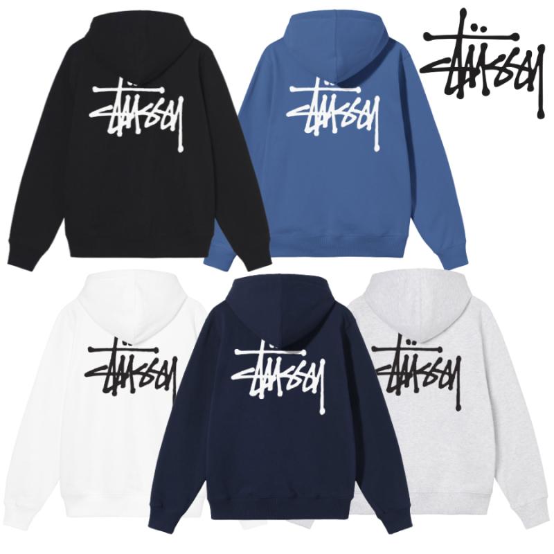 스투시 후드집업 베이지 티 컬러 5종 화이트 블루 네이비 블랙 그레이