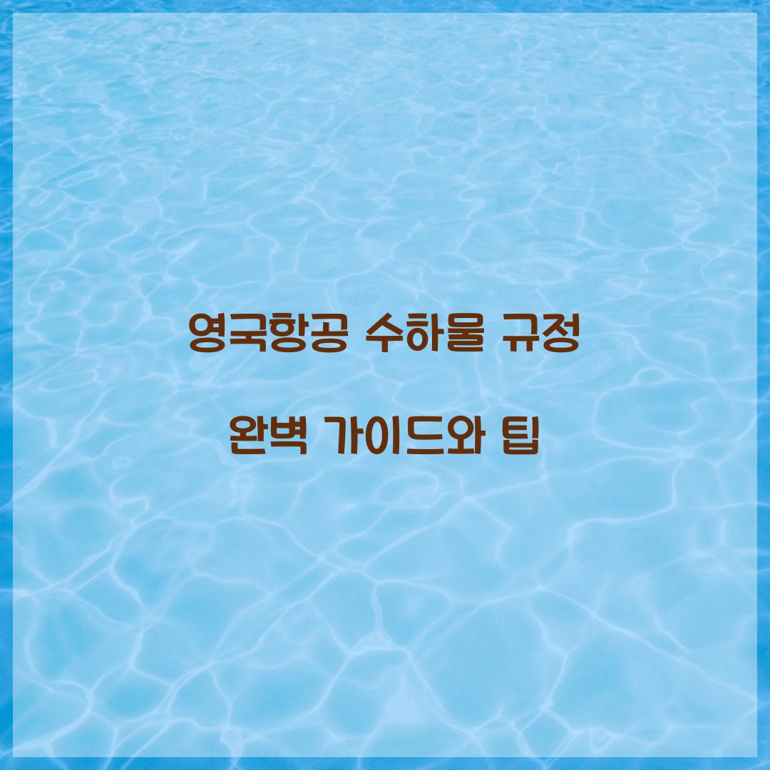 영국항공 수하물 규정