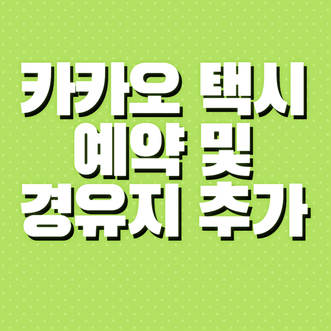 카카오 택시 예약