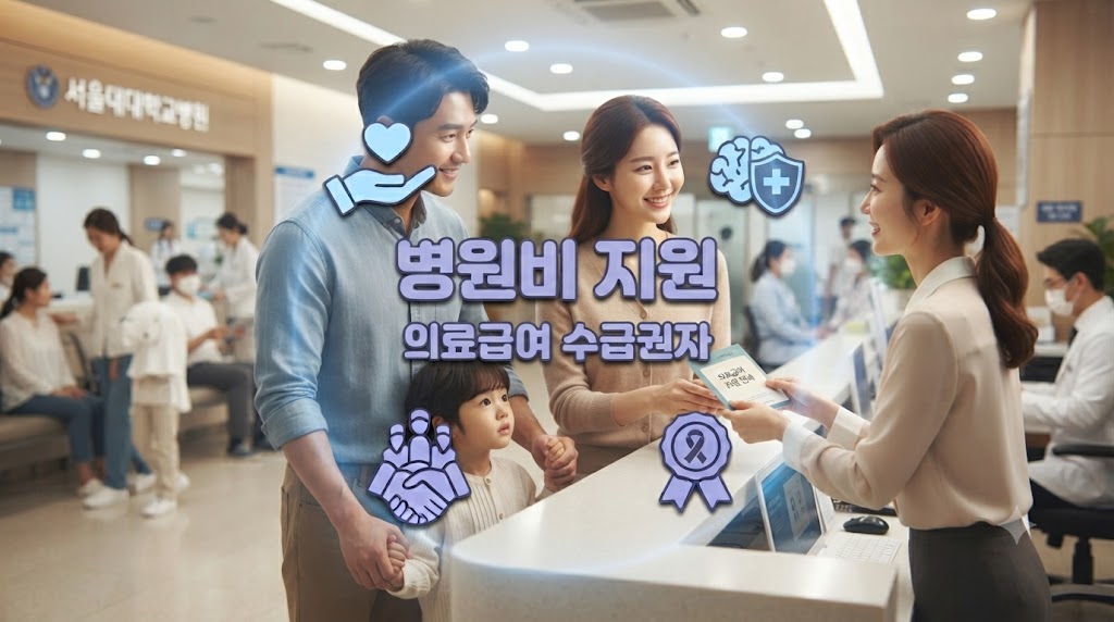 병원에 방문하는 가족의 모습