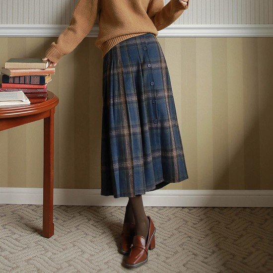 시크헤라 브리튼체크모직스커트- 388364