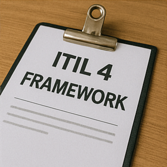 PDF 아이콘이 포함된 ITIL V4 문서, 목록 형식의 ITIL 버전 문서, 굵은 텍스트로 된 ITIL DOCUMENTATION 페이지