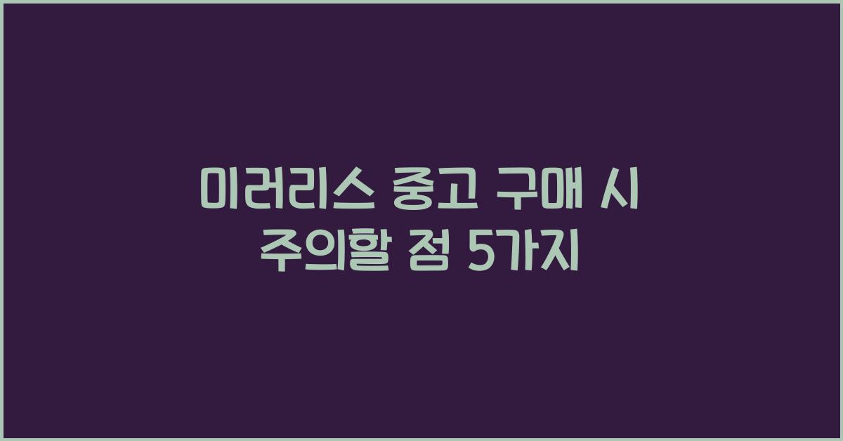 미러리스 중고