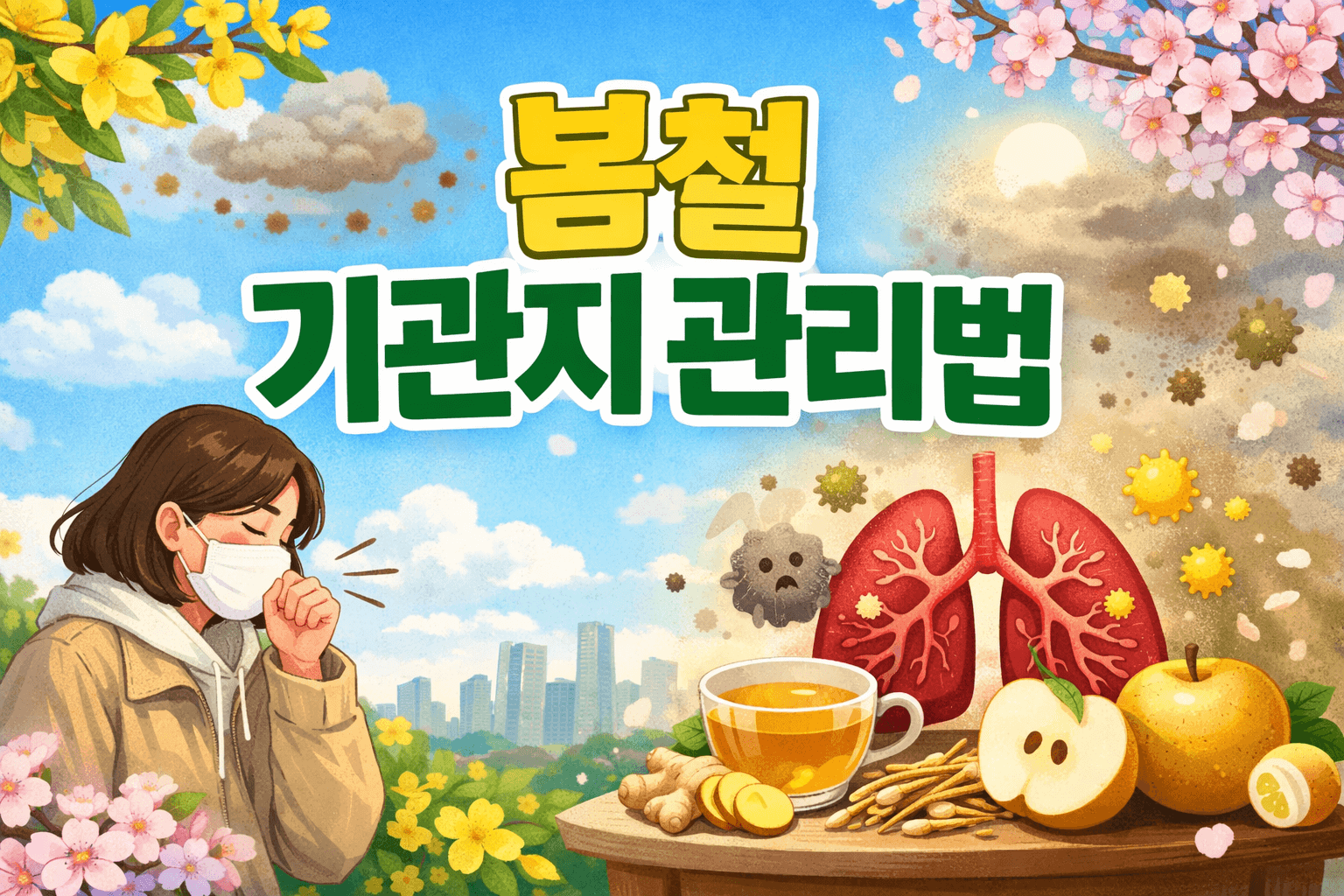 봄철 기관지 관리법 총정리, 기침&middot;가래 줄이는 생활습관