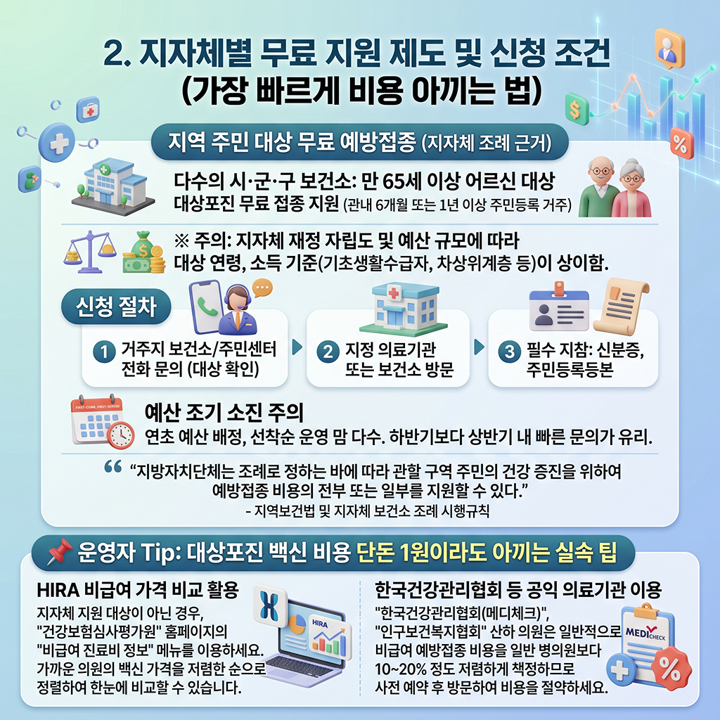 지자체별 무료 지원 제도 및 신청 조건 (가장 빠른 비용 절감법)
