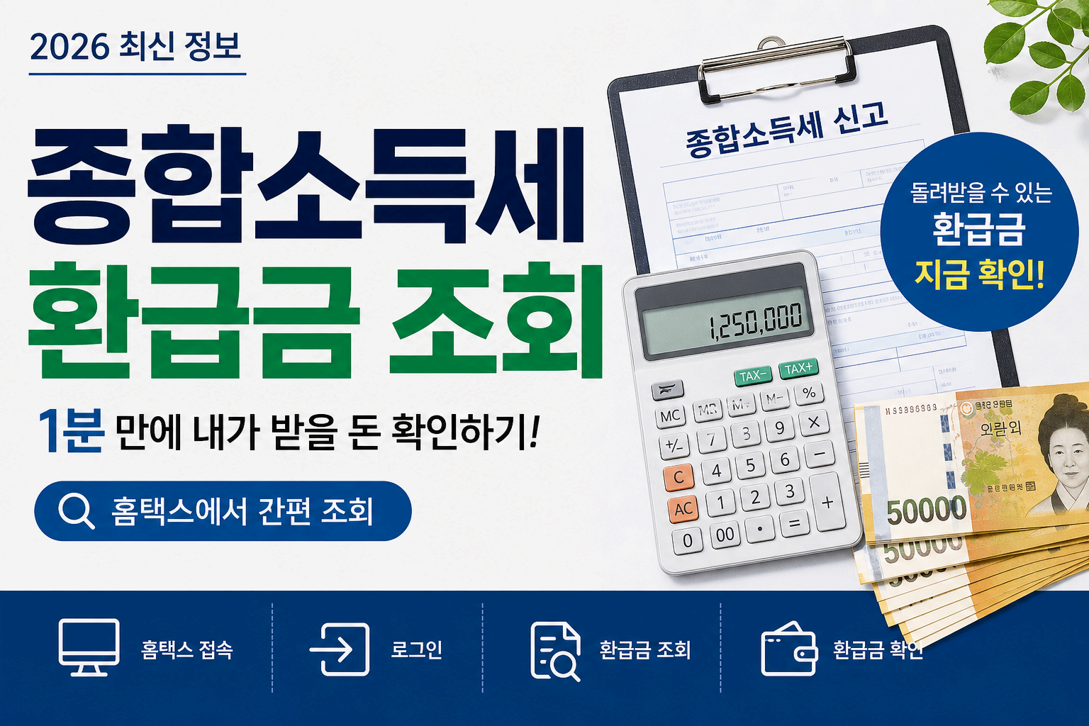 2026 종합소득세 환급금 조회 방법 총정리, 1분 만에 내가 받을 돈 확인하기