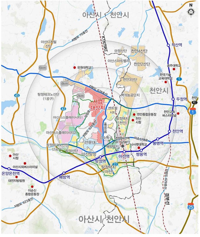 아산탕정2-도시개발사업-위치도
