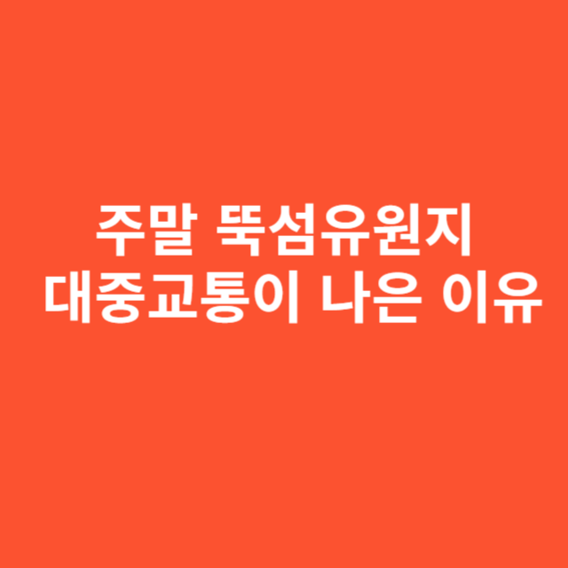 주말 뚝섬유원지 방문 시 주차보다 대중교통이 나은 이유