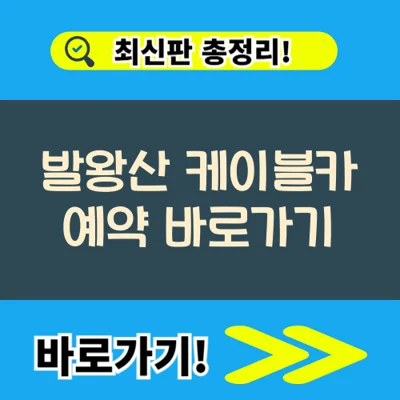 발왕산 케이블카 예약 바로가기 (+요금 및 소요시간)