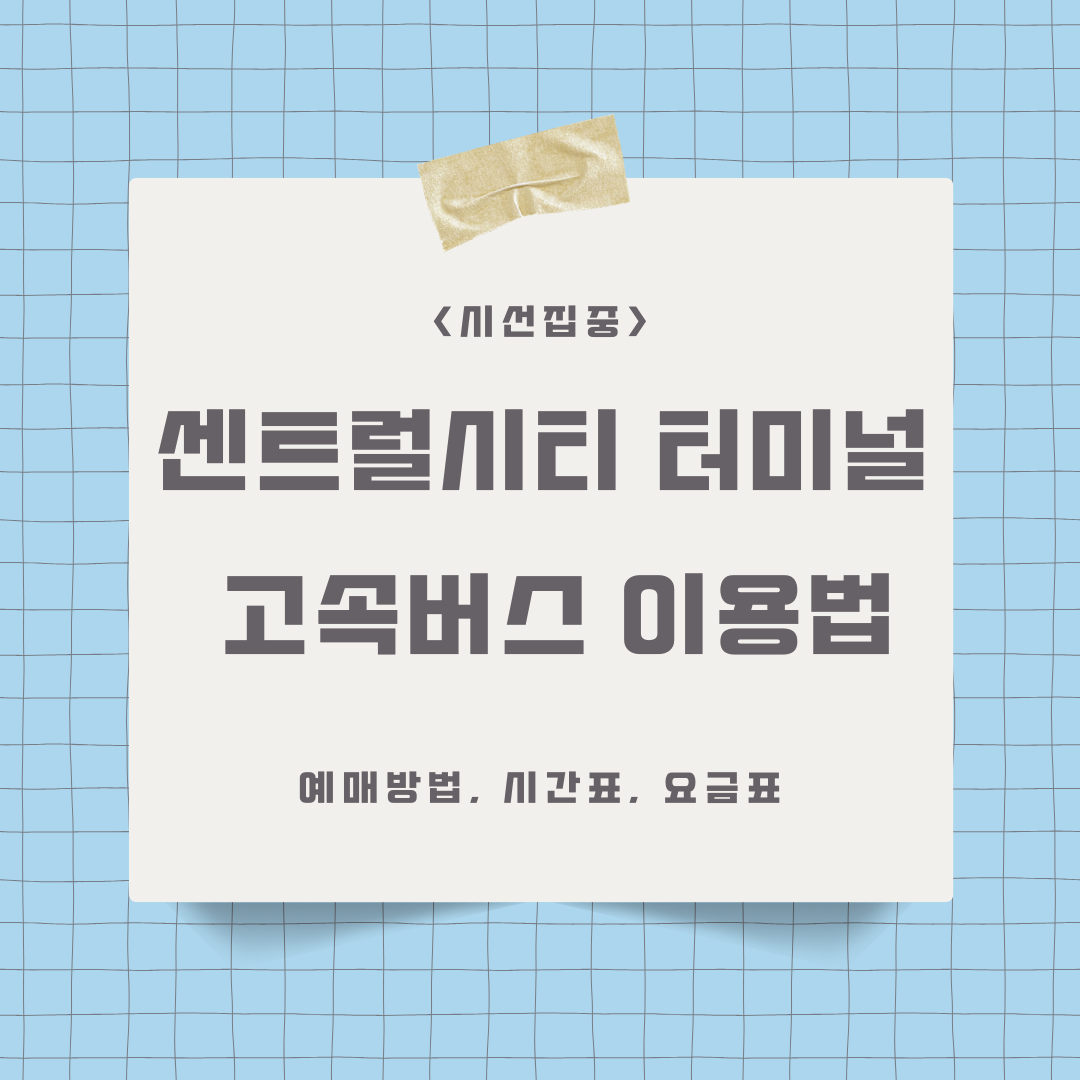 센트럴시티 터미널 고속버스 이용법