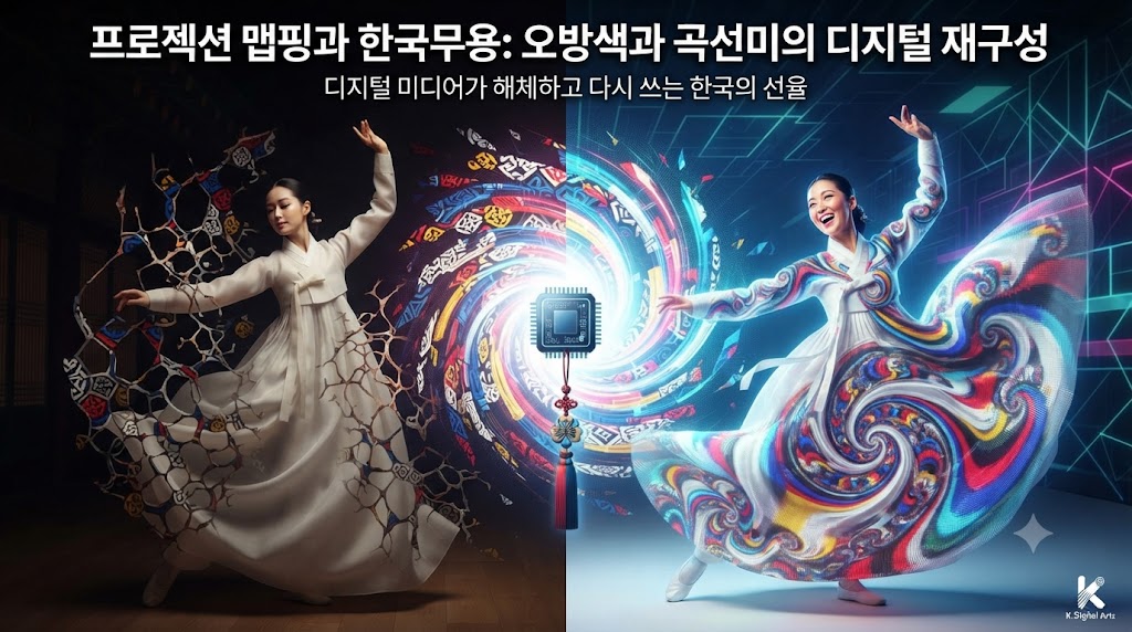 프로젝션 맵핑과 한국무용: 디지털 미디어가 오방색과 곡선미를 해체하고 재구성하는 방식