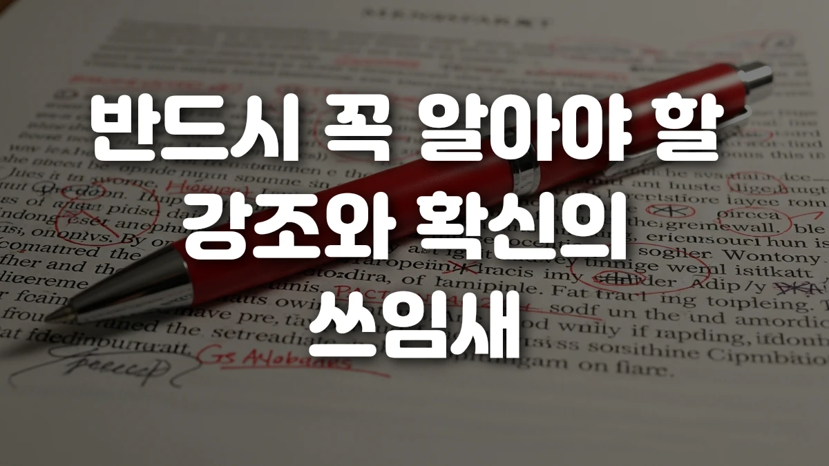 반드시 꼭 알아야 할 강조와 확신의 쓰임새
