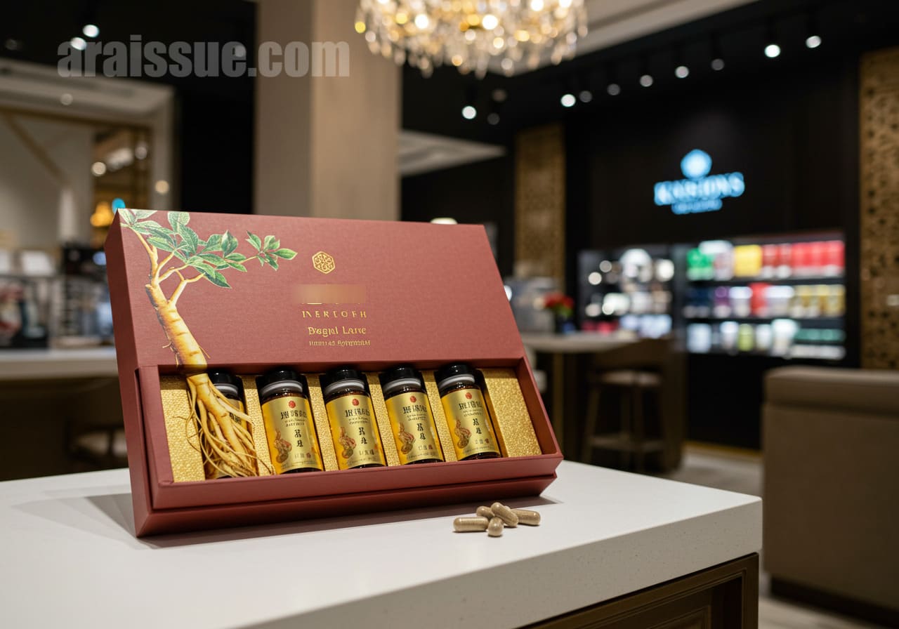 어버이날을 맞아 인기 있는 건강기능식품을 진열한 모습