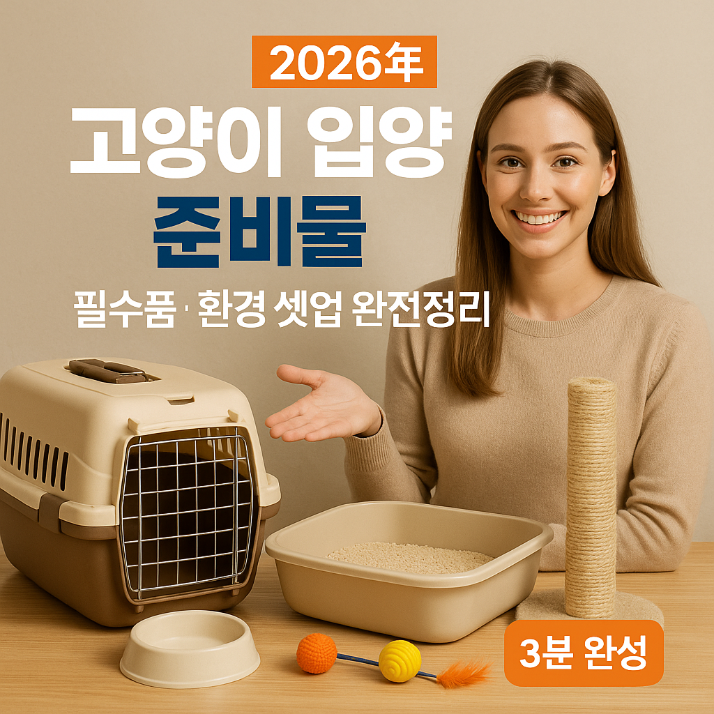 고양이 입양 전 준비물 2026년 – 필수품·환경 셋업 완전정리