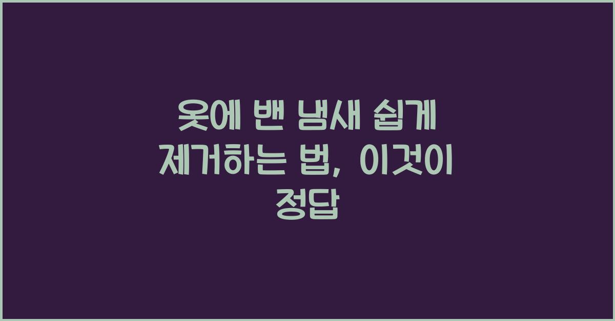 옷에 밴 냄새 쉽게 제거하는 법
