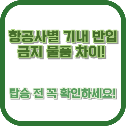 항공사별 기내 반입 금지 물품 차이! 탑승 전 꼭 확인하세요!