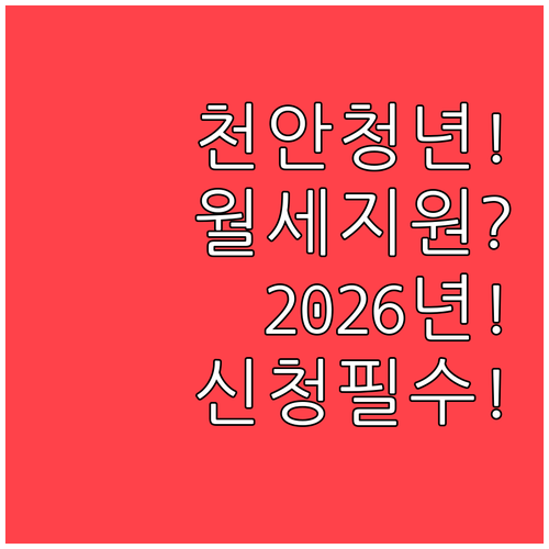 천안 청년이라면 받는 월세 지원 20..
