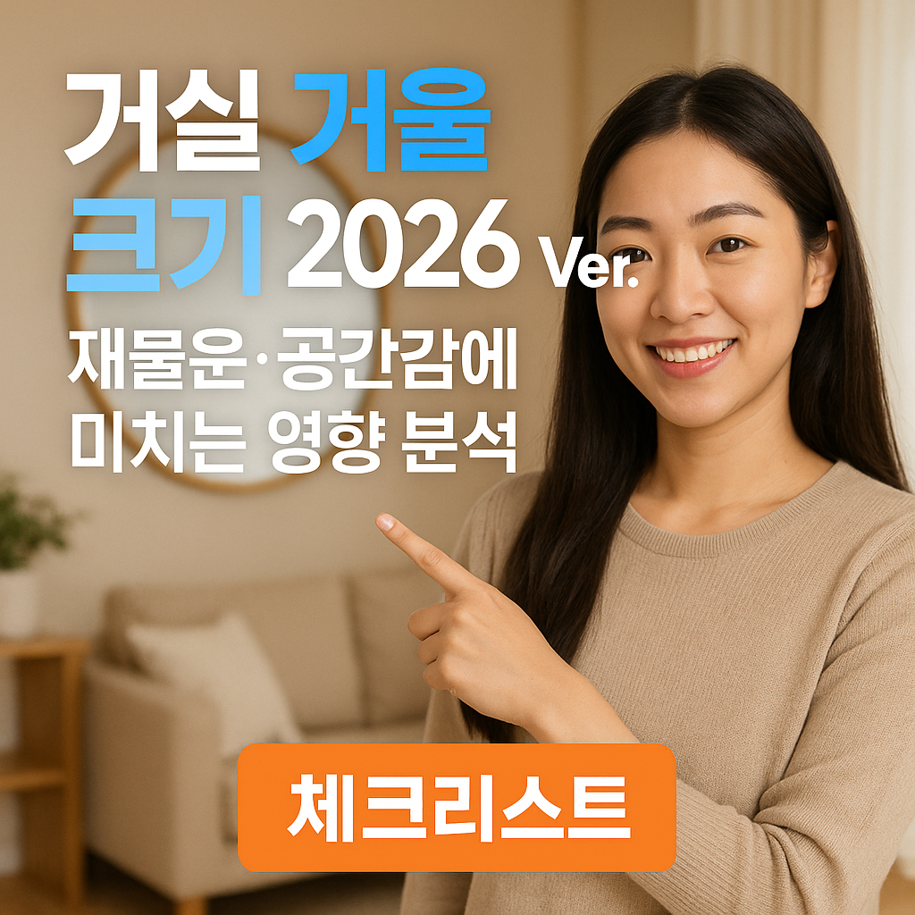 거실 거울 크기 2026 ver. ｜ 재물운&middot;공간감에 미치는 영향 분석