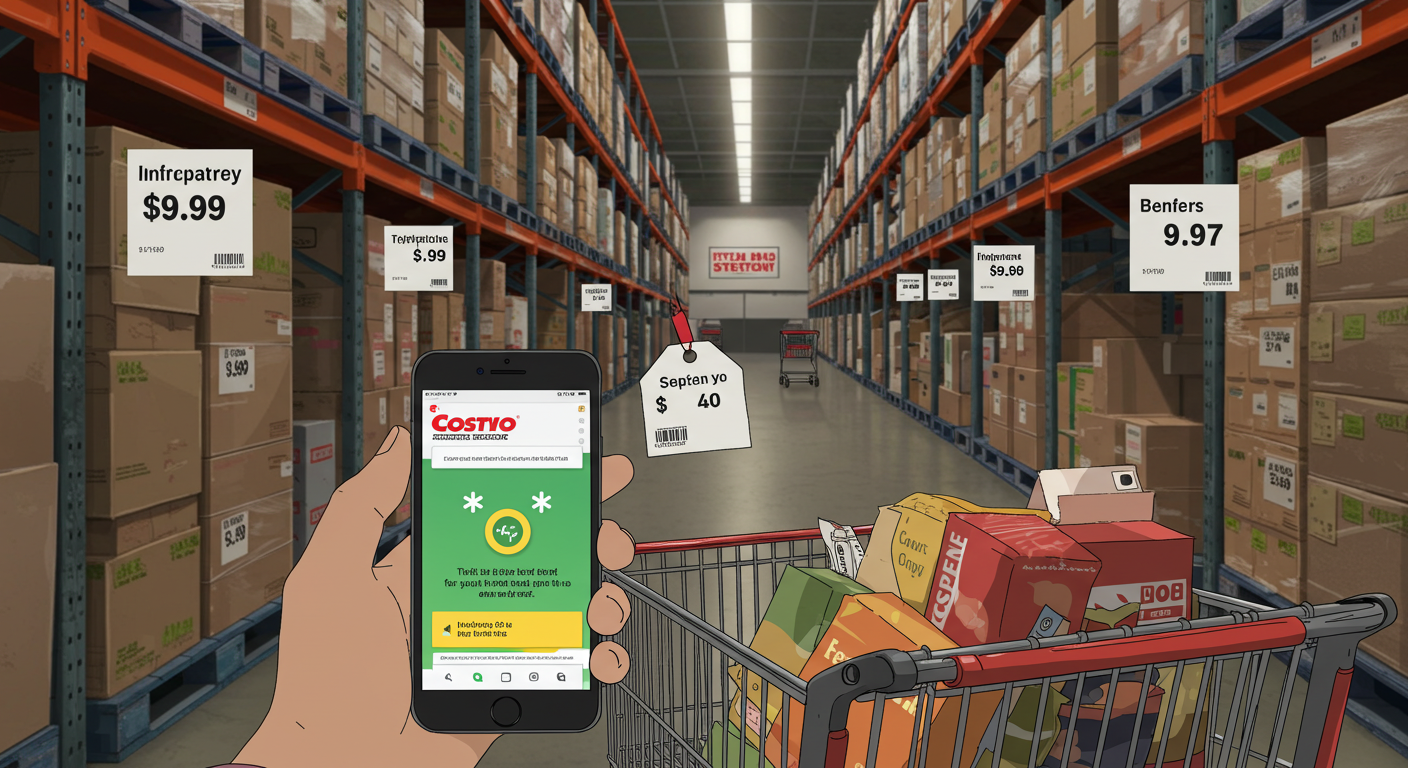 스마트폰으로 가격 비교하며 장보는 사람