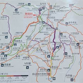 무등산 등산코스 지도