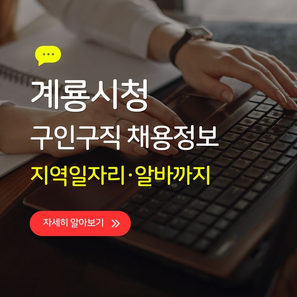 계룡시청 구인구직 일자리 정보 정리