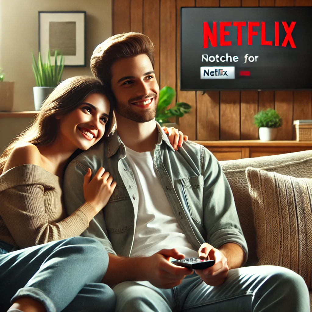 커플이 함께 넷플릭스를 시청하는 행복한 순간