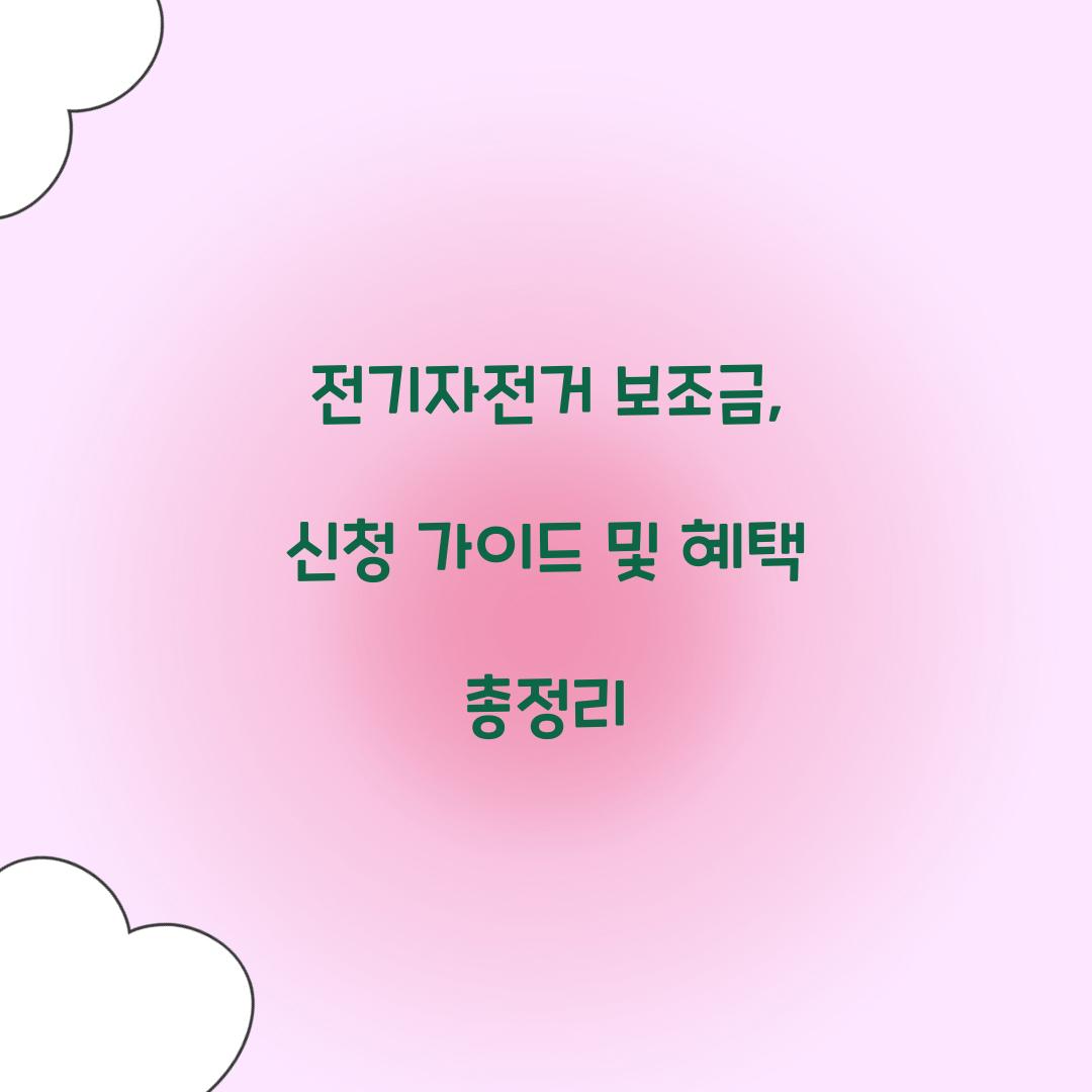 전기자전거 보조금
