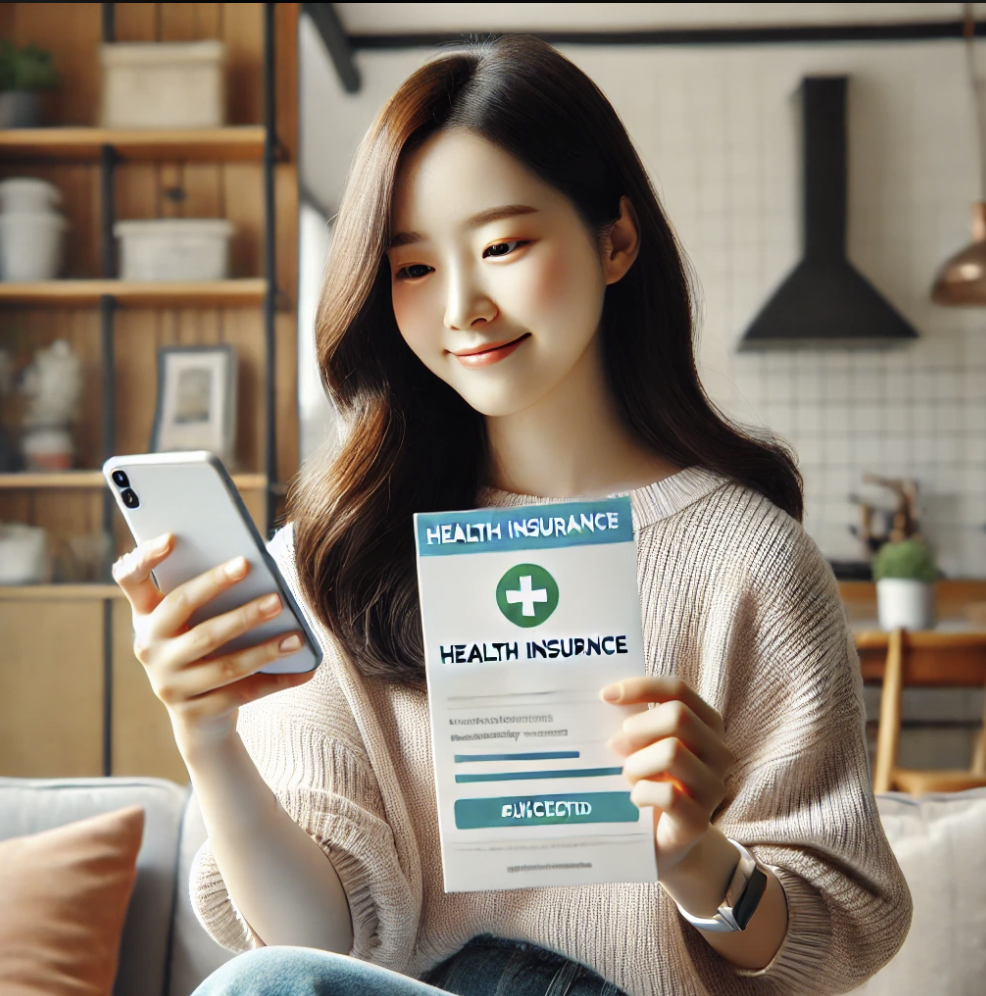  건강보험 업데이트 알림을 확인하는 장면