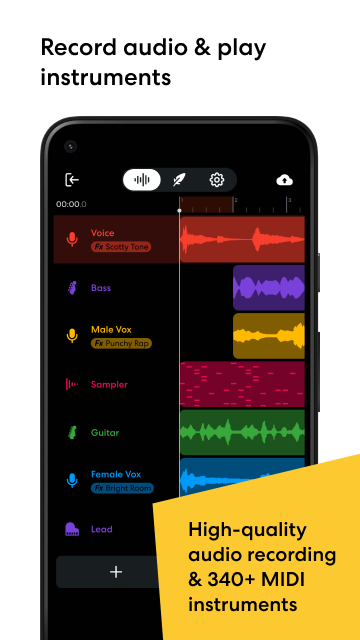 BandLab, 음악 제작 스튜디오, 모바일 무료 노래, 비트 제작 앱