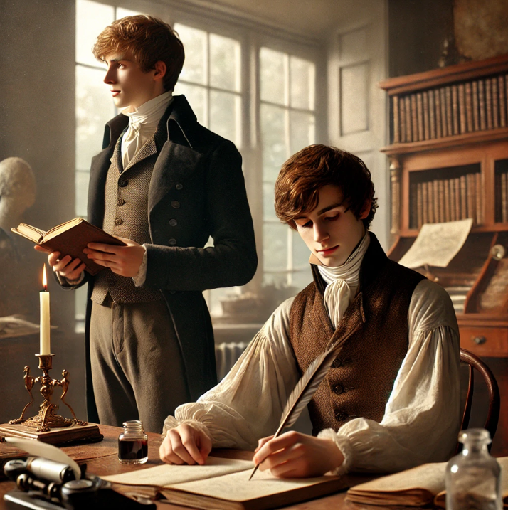 18~19세기 영국과 프랑스의 학생 이미지입니다.