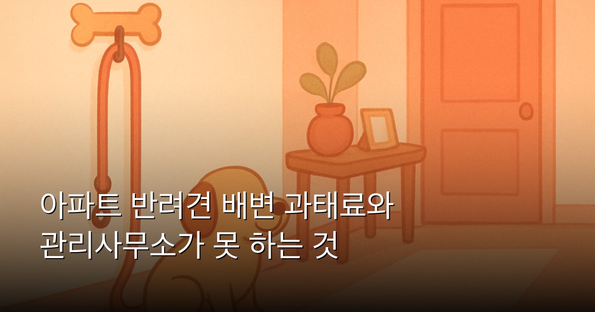 아파트 반려견 배변 과태료와 관리사무소가 못 하는 것