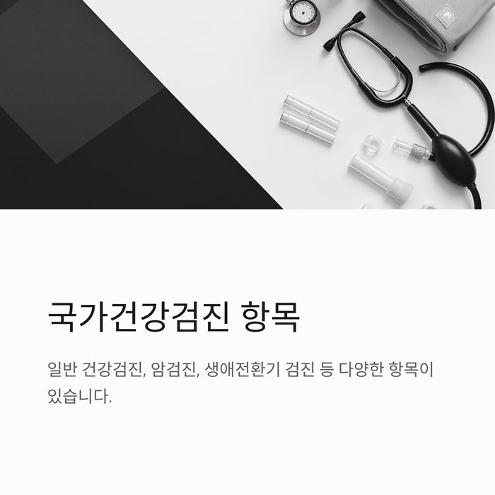 국가건강검진 항목 대상자 예약 결과조회 연기신청 요약 이미지