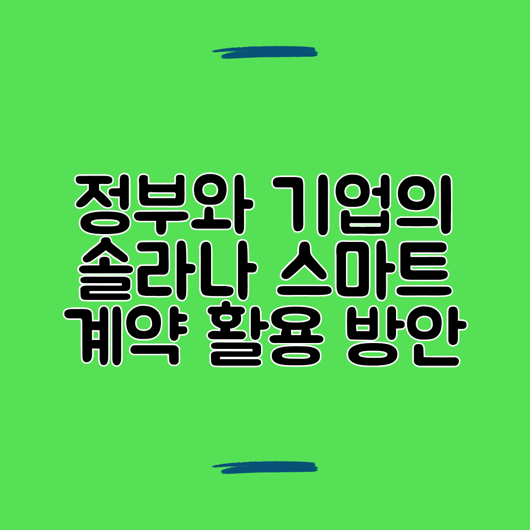 정부와 기업의 솔라나 스마트 계약 활용 방안