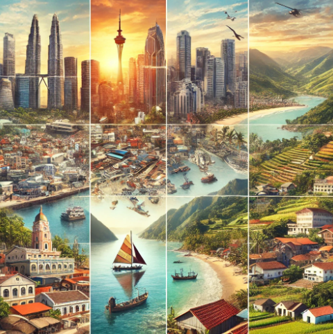 각 지역의 특색이 한눈에 보이는 사진