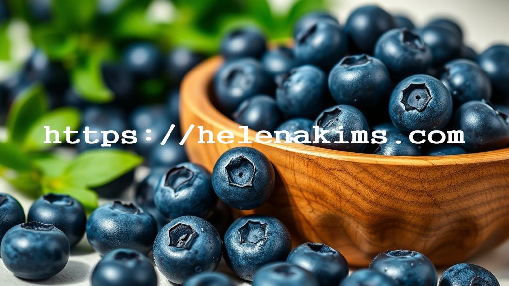 둥근 나무 그릇에 가득 담긴 블루베리 모습