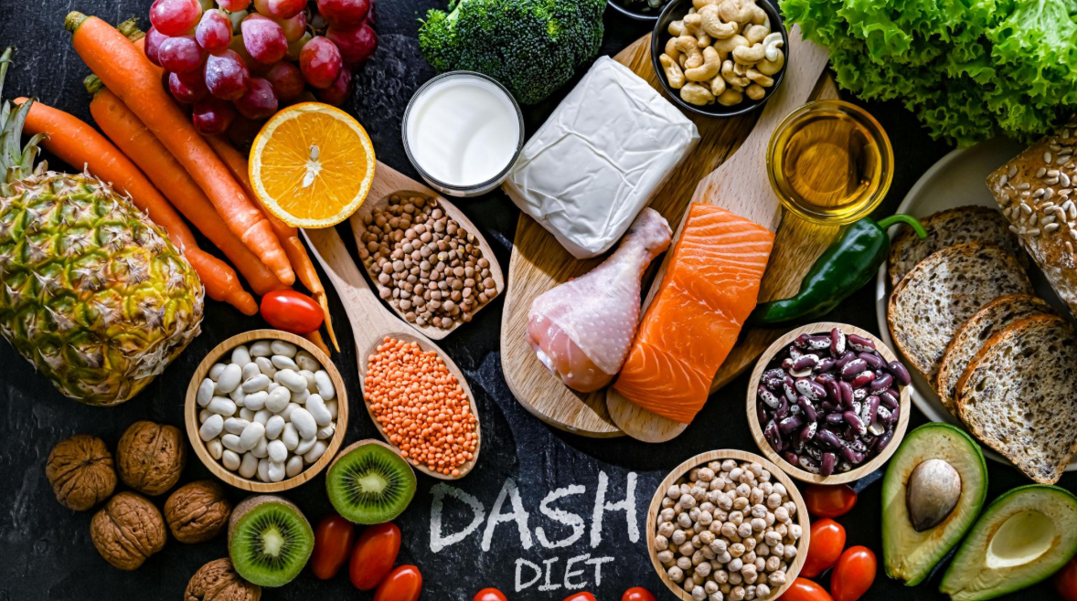 Food products representing the DASH diet