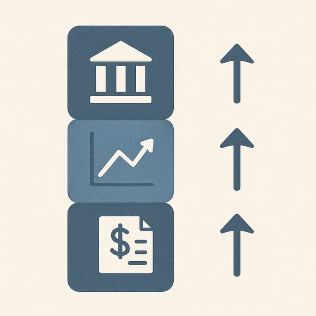 연금&rarr;종합&rarr;과세 계좌로 이어지는 절세 흐름과 인출 순서를 아이콘으로 표현한 이미지