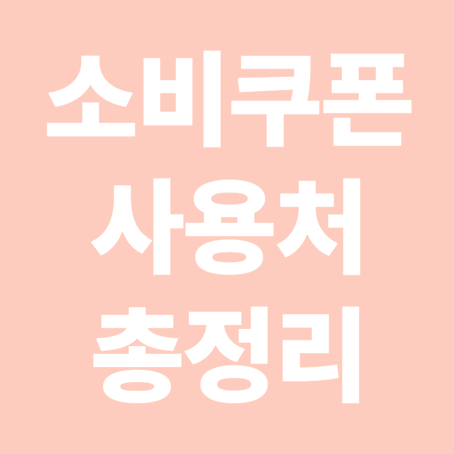 소비쿠폰 사용처 총정리