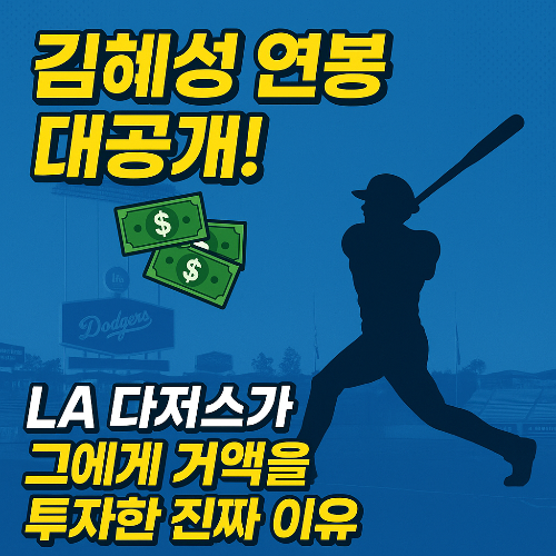 김혜성 연봉, LA 다저스가 그에게 거액을 투자한 이유는?