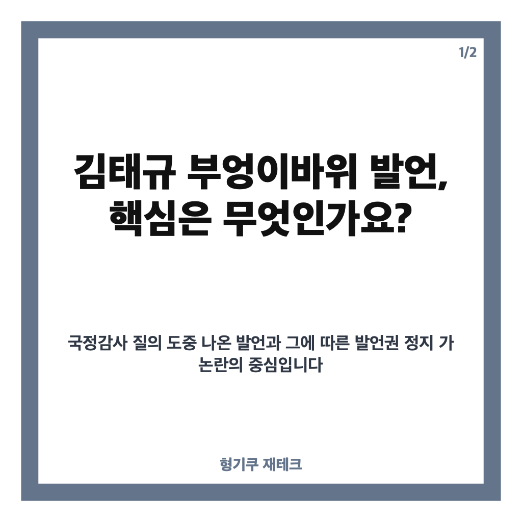 김태규 부엉이바위 발언 논란, 법사위 국감에서 무슨 일이 있었나 카드뉴스 1