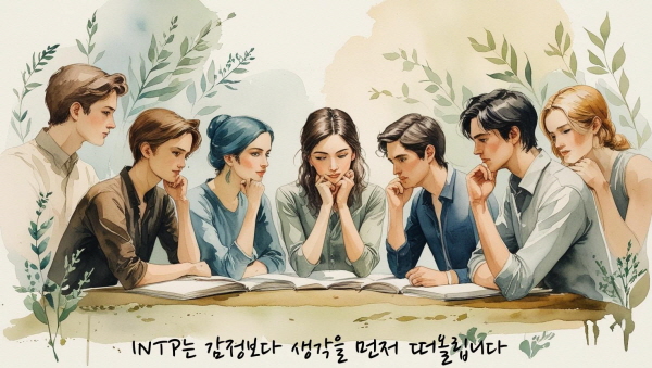 INTP는 감정보다 생각을 먼저 떠올립니다. 느끼기보다 해석하고, 공감하기보다 분석합니다에 관한 그림입니다