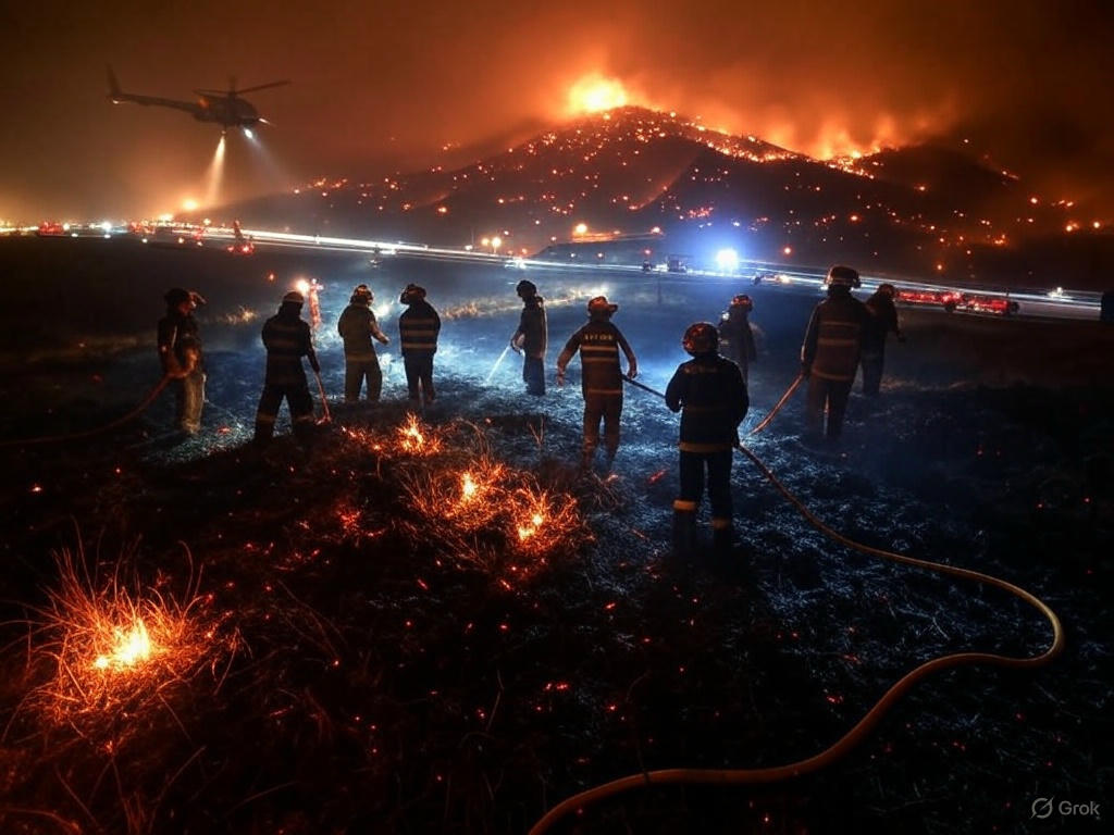 야간 진화 작업
