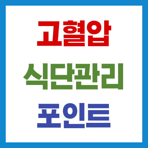 고혈압 식단관리 핵심