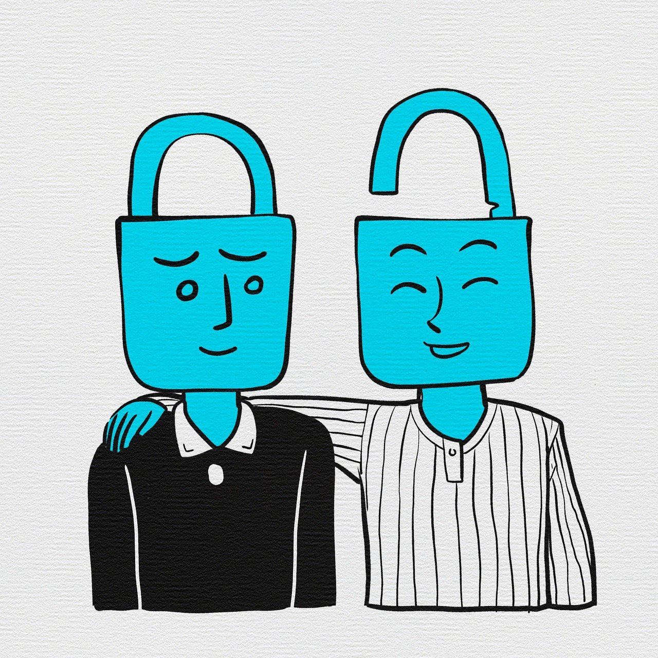 내향적인 느낌을 표현한 그림